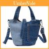Denim Casual Bucket Bag With Breathable Fabric For Unisex Daily Use
