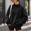 Women's Mock Neck Sweatshirt Casual Loose Fit Color Pullover Top for Everyday Wear