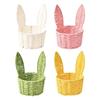 Decorative Rabbit Ears Paper Cord Flower Holder Easter Storage Basket Woven Container For Home Organization