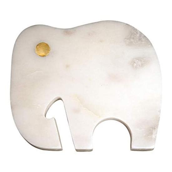 Crocon Marmorstein Elefantenform Untersetzer Set mit 4 – Elegante Esstisch-Untersetzer, Küchendekor, Tee- & Kaffee-Getränkeuntersetzer (12 X 10 X 7 cm)