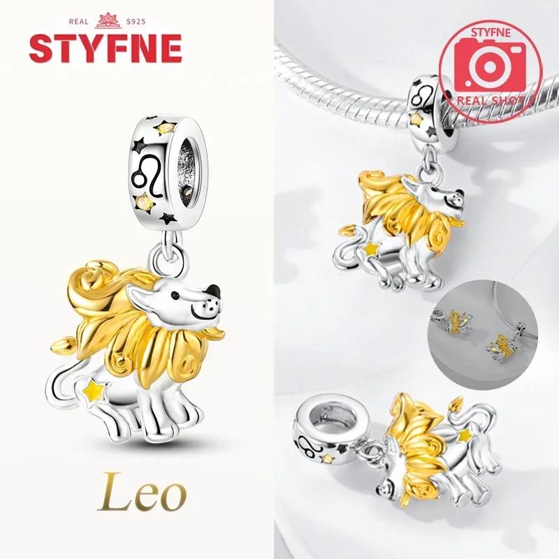 Original Copper Cute Aries Cartoon Constellation Red Cancer Luminous Pisces Charm Beads Fit Bracelet Girl Diy Gift Accessory