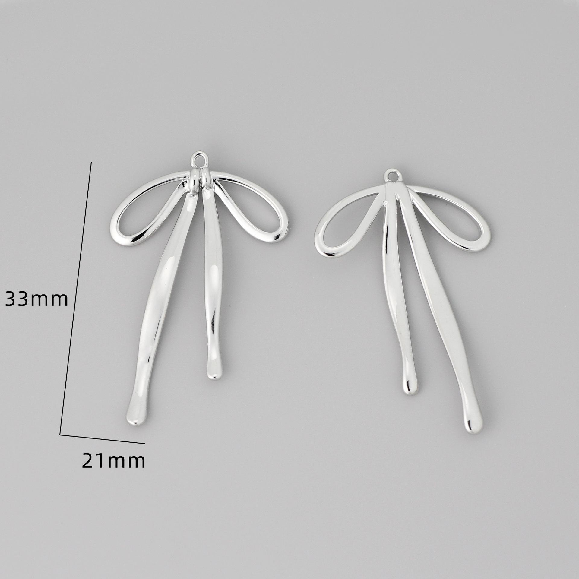 18K Gold Electroplated Bow Pendant for DIY Jewelry Making