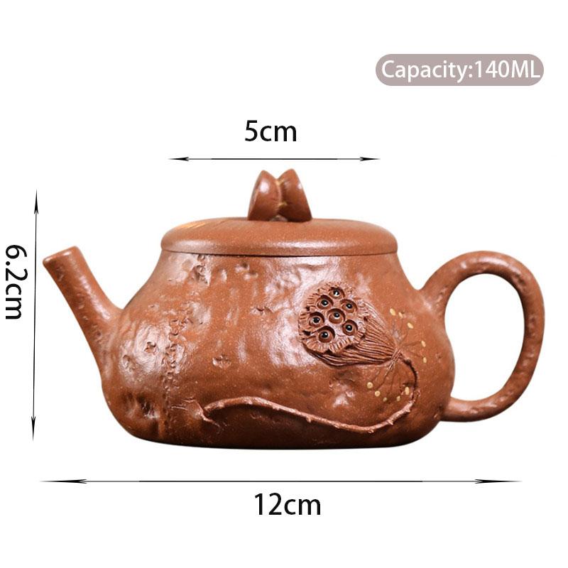 

140ml Chinese Yixing Purple Clay Teapot Famous Handmade Creative Lotus Tea Pot Beauty Tea Infuser Kettle Zisha Tea Set Teaware