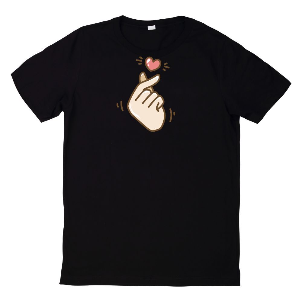 T-Shirt Korean Finger Heart K Pop Heart Hand GestureWill Be Opened In a New Window or Tab
