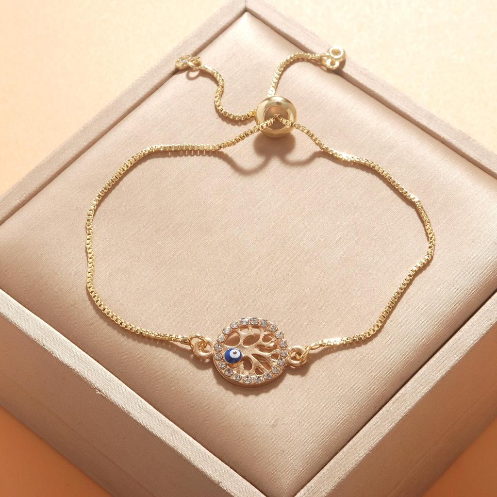Verstellbares 8-förmiges Evil Eye Herzarmband für Damen - Europäische & Amerikanische Mode, Südostasiatischer Einfluss