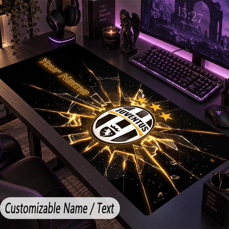 Large Mouse PadJuventus FC Custom Name Text Personalized Desk Mat Non Slip Gaming Pad