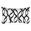 Rectangular Pillowcase Sofa Decorative Pillow Geometric Print Cushion Cover Simple Style Black and White