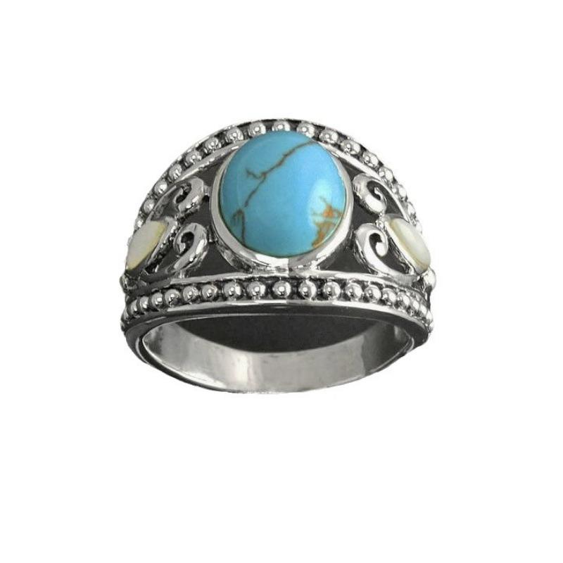 Turquoise Ring Simple Set Gemstone Jewelry Women's Jewelry