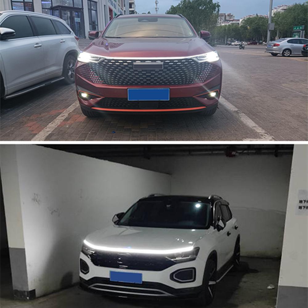 180cm Car Hood LED Daytime Running Light Strip Waterproof Flexible Lamp Cuttable