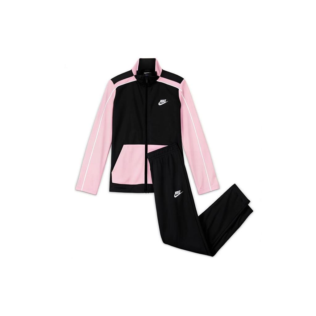 Nike Ležérní sportovní souprava barevný blok nápisy dětská souprava růžová černá DH9661-011