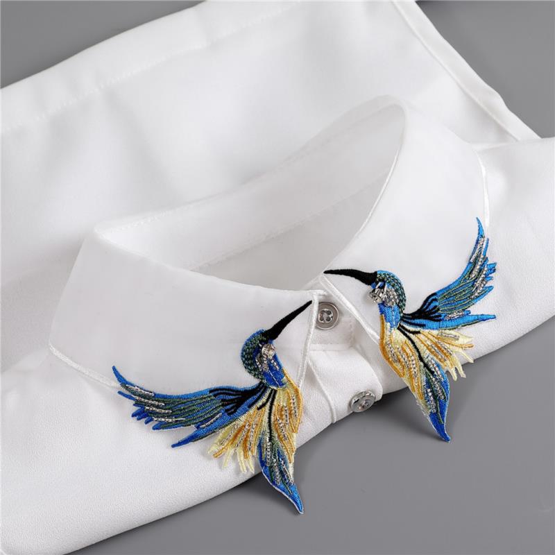 Perfect Match Embroidery Fake Collar Women Lace Detachable Lapel Collar Shirt Top Tie White Ruffles False Collar Woman Removable False Blouse