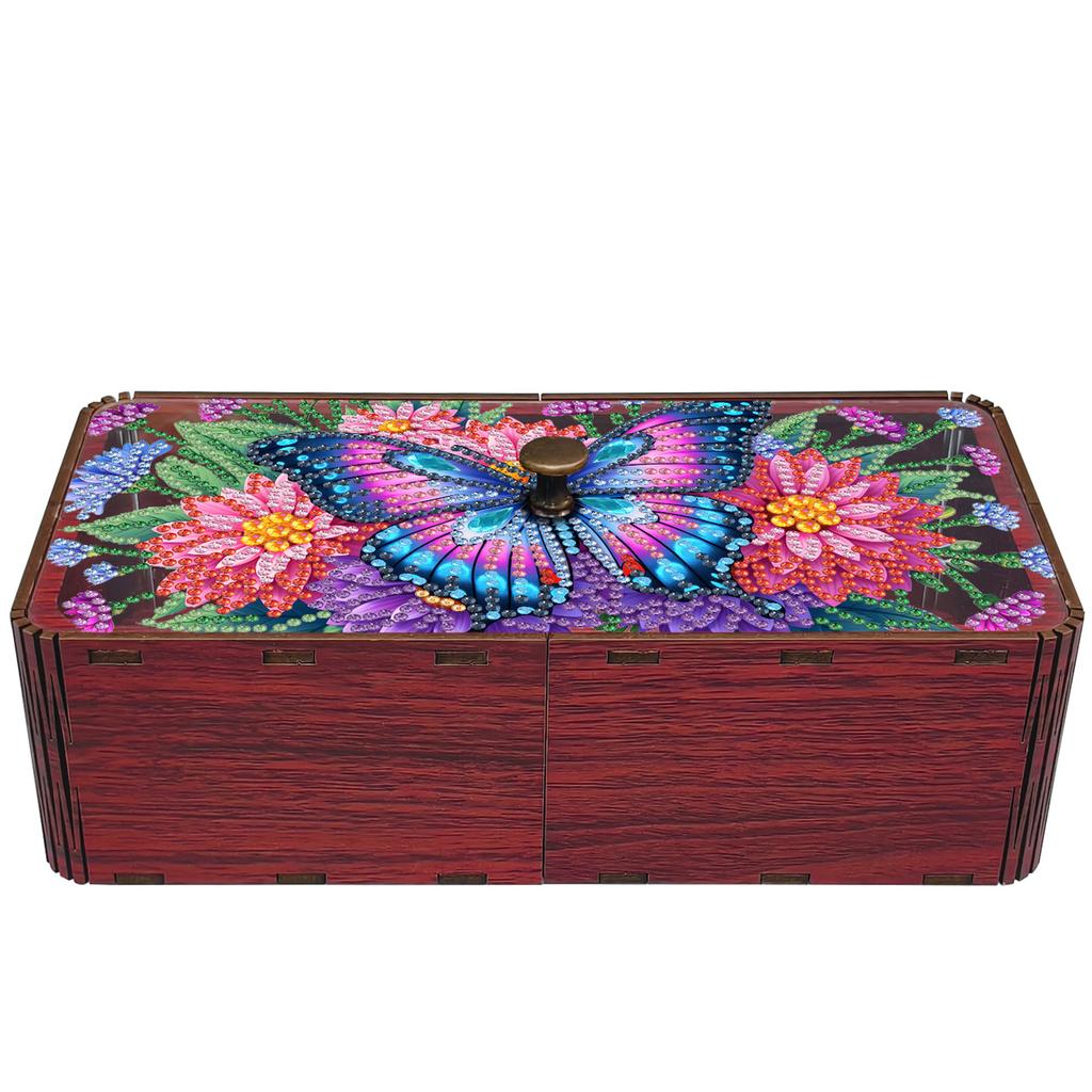 DIY Diamond Art Wooden Storage Box with Lid Diamond Art Storage Case Unique Office Desk & Vanity Organizer