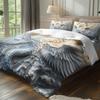 3pcs Luxury Phoenix Relief Bedding Duvet Cover Set Elegant Phoenix Bedding Quilt Set 3D Phoenix Themed Bed Quilt Set Gray White