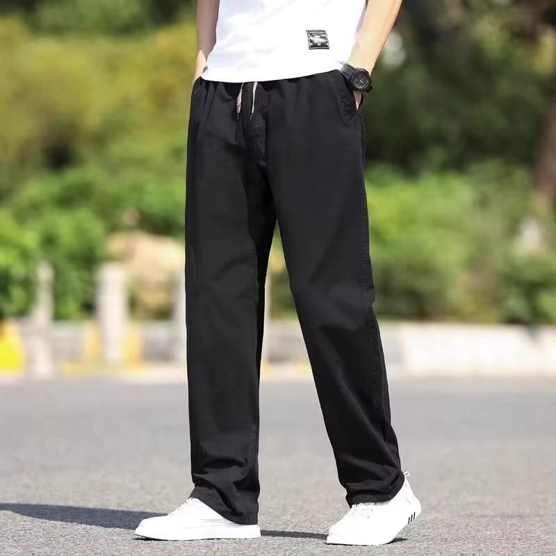 Solid color casual pants American men's autumn and winter new men's pants loose straight elastic large size Japanese pants