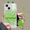 Applicable To Apple 15 Feather Yarn Mobile Phone Case Iphone14promax Sweat Frog Doll Pendant 13 Invisible Bracket