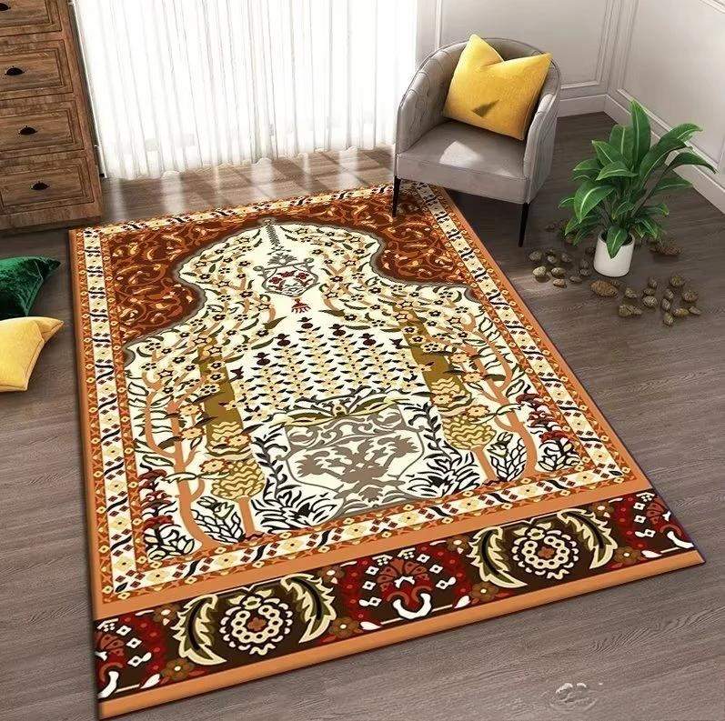 Islam Muslim Prayer Mat Living Room Decor Anti-slip Carpets Bedroom Bedside Soft Rug Entrance Doormat Machine Washable Carpet