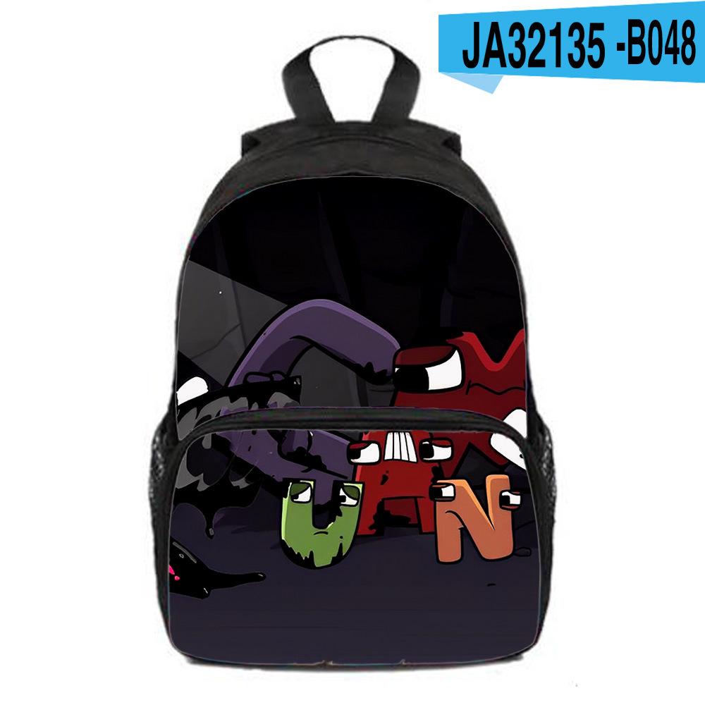 Alphabet Lore Alphabet Legends Backpack, Backpack, Sublimation Printed Outdoor Travel Backpack, Game Peripherals