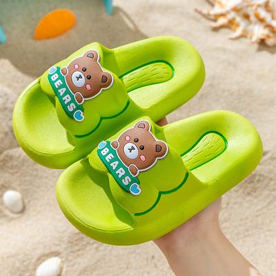 Zapatillas de verano para niños, zapatos de interior gruesos para niños y niñas con dibujos animados, bonitos, impermeables, antideslizantes, para el hogar