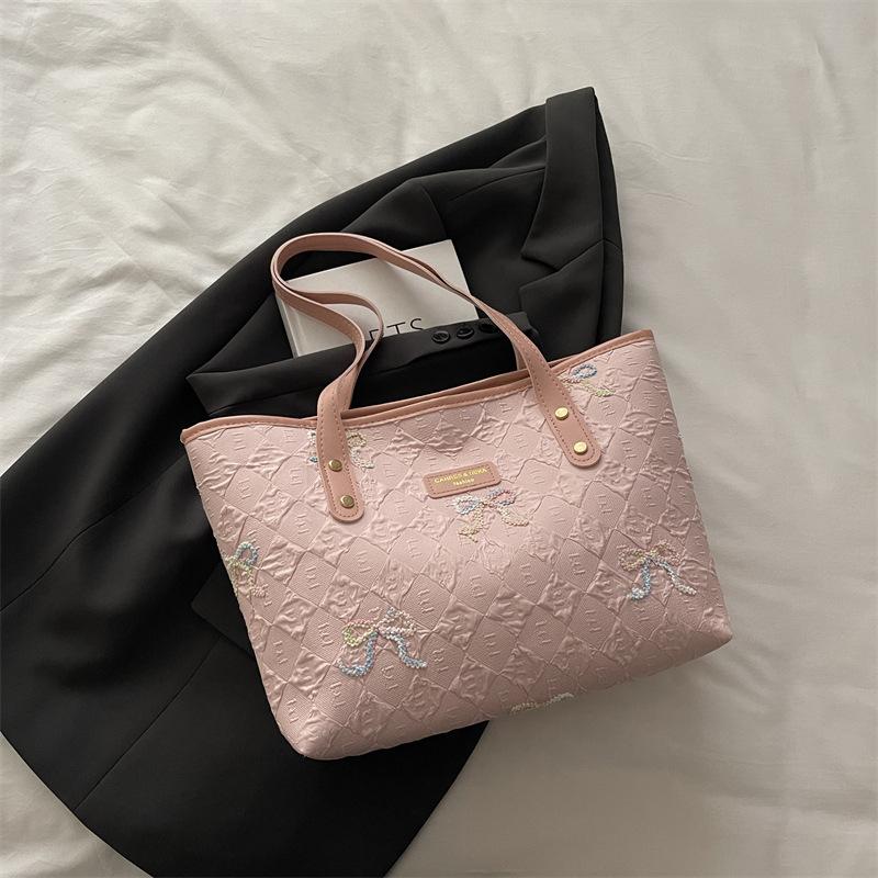 New Student Class Shoulder Armpit Large Capacity Commuting Leisure Tote Bag Dopamine Printed Bag