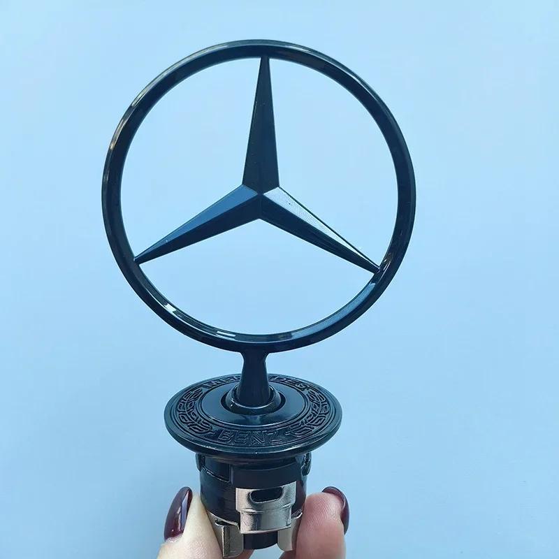 

New 2025 Hot Hood Stand Logo Star Badge Front Bonnet Car Emblem for Mercedes Benz W163 W204 W212 W210 W220 W24 C200 C200l Chrome hood stand star