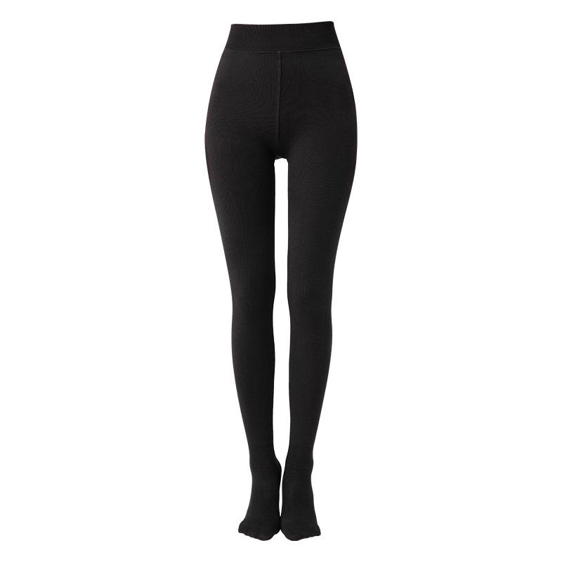 Gray Velvet-Enhanced Pantyhose for Autumn/Winter: Black Slimming and Gray Cotton Leggings