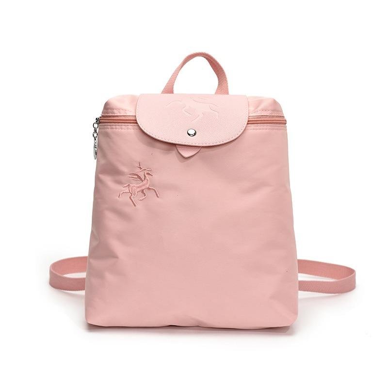 Tide Pendler-Tasche weibliche College-Studentin lässiger Rucksack Stickerei Farbabstimmung faltbar tragbar schräger Umhänge-Rucksack weiblich