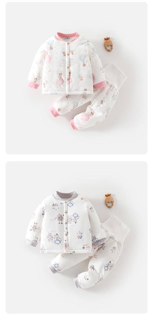 Infant Winter Set: Padded Cotton Baby Clothes for Boys, Autumn/Winter Warmth