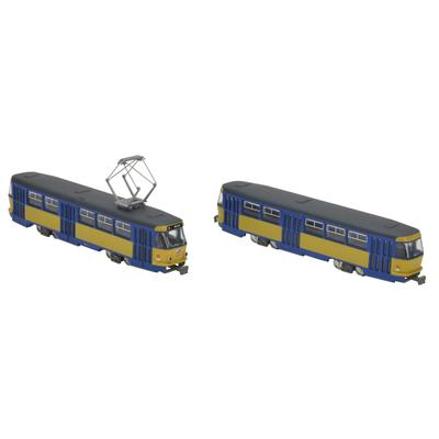 Eisenbahnkollektion Rail Colle Leipzig Straßenbahn Tatra T4 + B4 Typ 2-Wagen-Set F Diorama-Zubehör