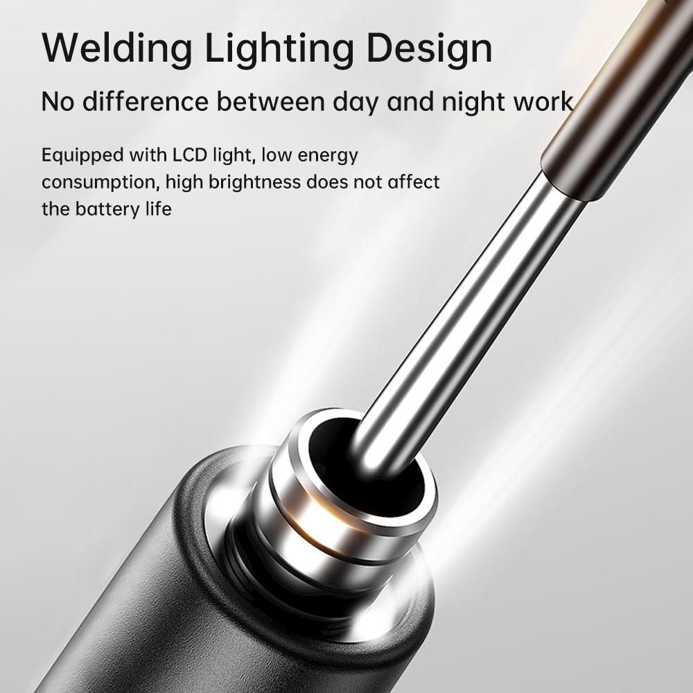 Portable USB charging welding lamp, adjustable temperature, with LCD display screen, no assembly required, suitable for DIY home use