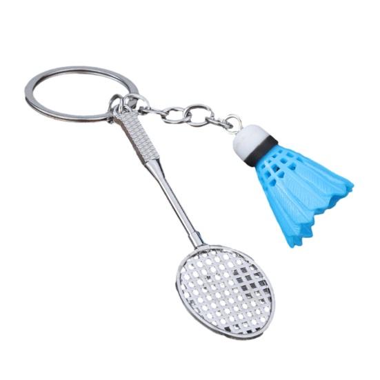 

Keychain Pendant Simulated Badminton Racket Charm Mini Key Chain Zinc Alloy Pendant Personalized Bag Accessories синий