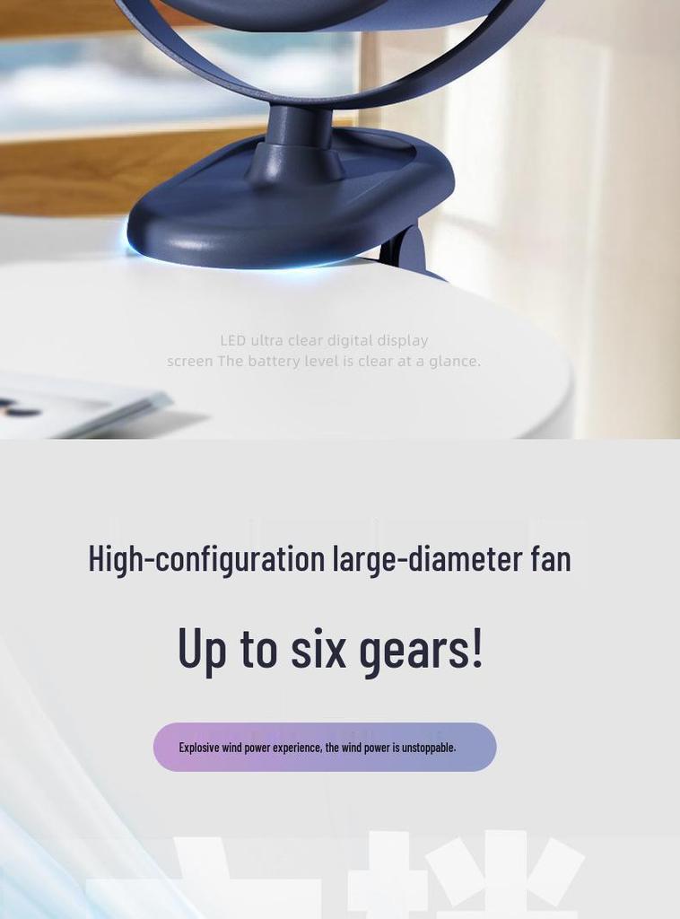 Portable USB Desktop Clip Fan - High Wind Turbine for Home, Office & Outdoor Use