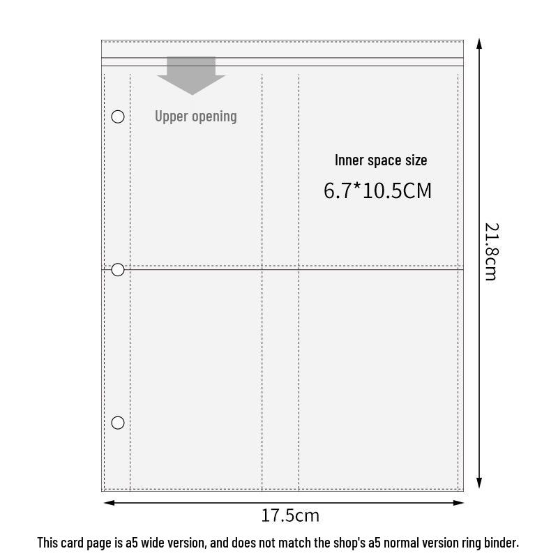 A4/A5 HD Transparent 4-Pocket Refill Pages for Star Cards - Thickened Inserts for 3-Inch Photo Card Albums