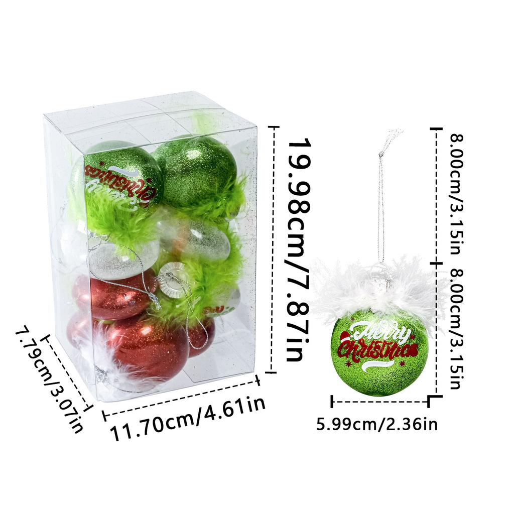 12Pcs Christmas Ball Decoration Baubles Xmas Tree Hanging Pendant for Navidad Noel Party Ornaments For Home Bar Party Decoration