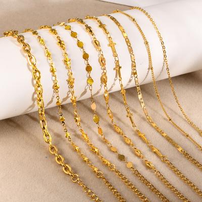 Stainless Steel Chain Gold Personalized Fashion Bracelet Stacked Bead Chain 1170