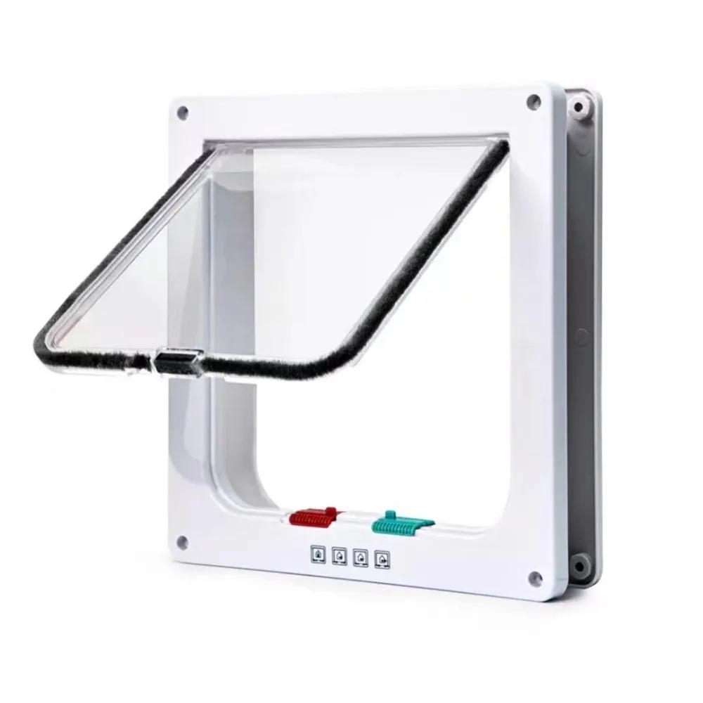 Dog Cat Kitten Flap Puppy Kitten Safety In&out Pet Door with 4 Way Security Lock Door Pet Doors Sliding Door Safety Pet Door