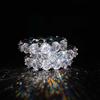 Luxury Round Full Diamond Single Row Ring for Women Moissanite Engagement Ring