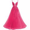 Evening Dress French Suspender Long Lace Fluffy Ball Dress Back Strap Dress Long Dress