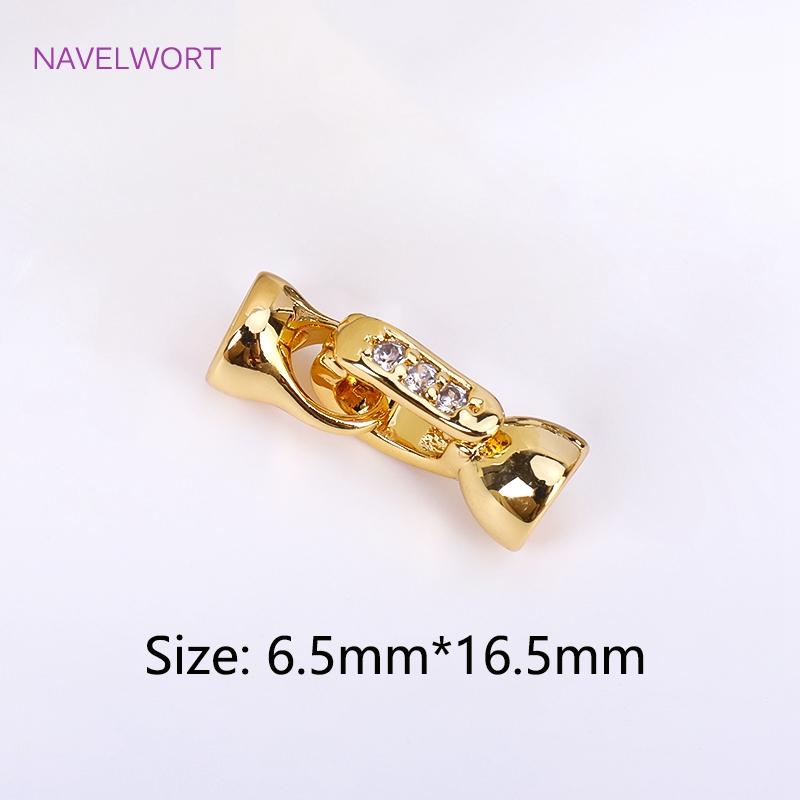 

Trendy 18K Gold Plated Pearl Clasp Fastener,DIY Accessories,High Quality Inlaid Zircon Hook Clasp Fittings Jewelry Material 2 pieces