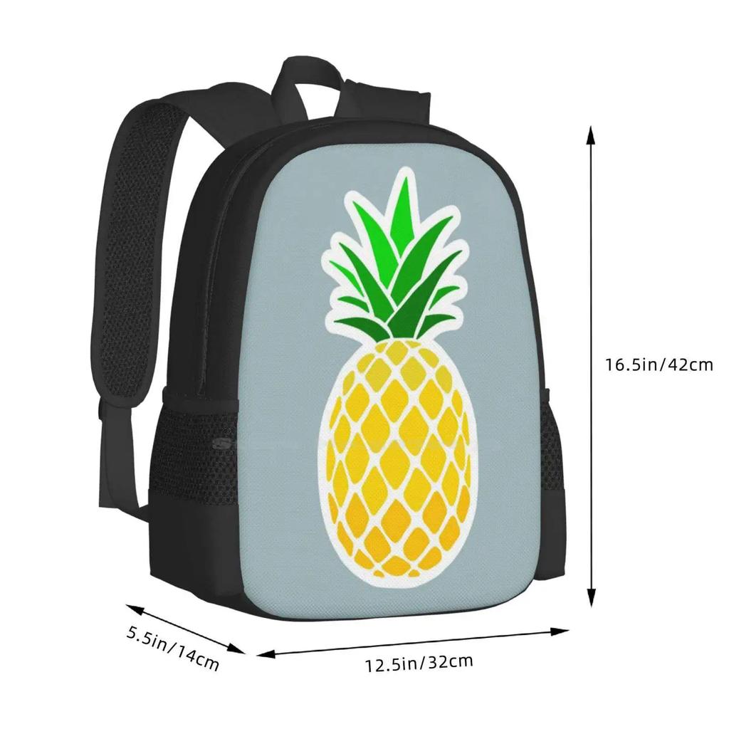 Pristine School Bag Big Capacity Backpack Laptop Pineapple Fruit Simple Yellow Green Classic