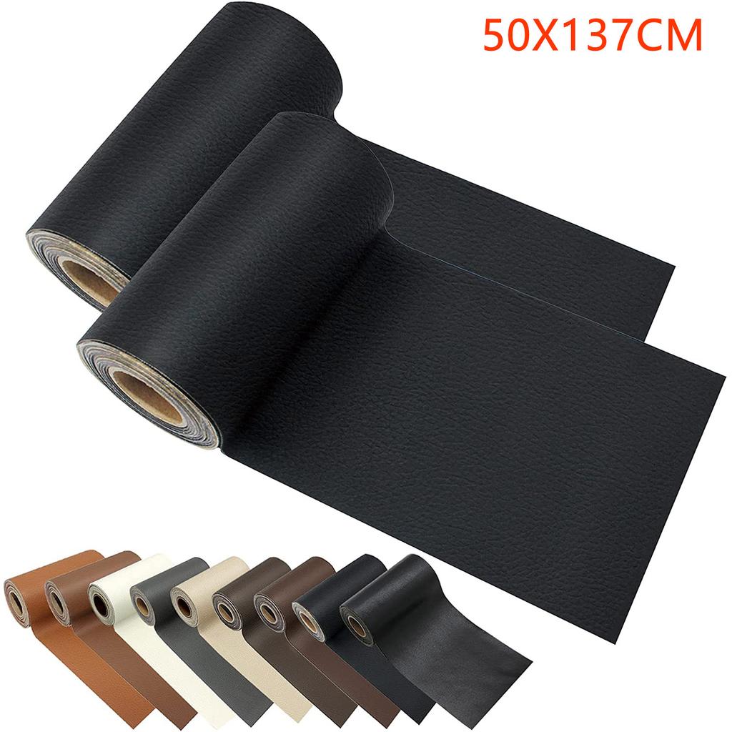 Self-Adhesive Furniture Shoes First Aid Patch Leather Patch DIY Black Self-Adhesive Leather Repair Tape for Sofa 50x137cm