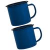2 Stück Metall Vintage Trinkbecher Büro Klarer Becher Gläser Emaille Becher Großpackung Camping Kaffee Tee