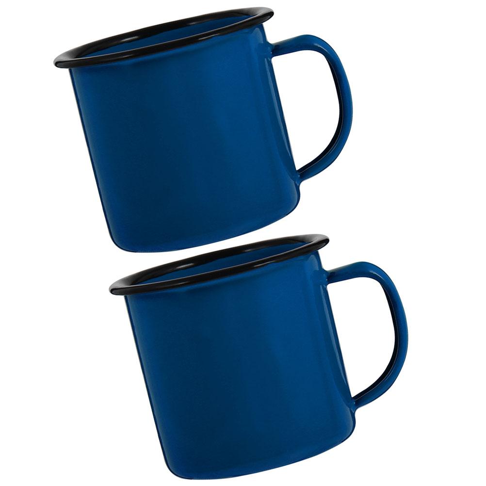 2 Stück Metall Vintage Trinkbecher Büro Klarer Becher Gläser Emaille Becher Großpackung Camping Kaffee Tee