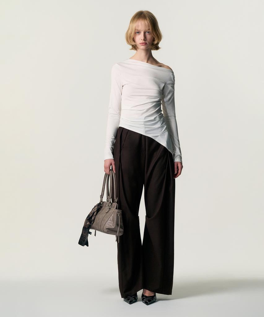 Kimzisu Ruched Belt Tote Bag_Grey