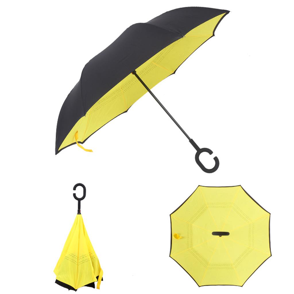 Unisex Reverse Folding Umbrellas Car Outdoor Straight Parasol
