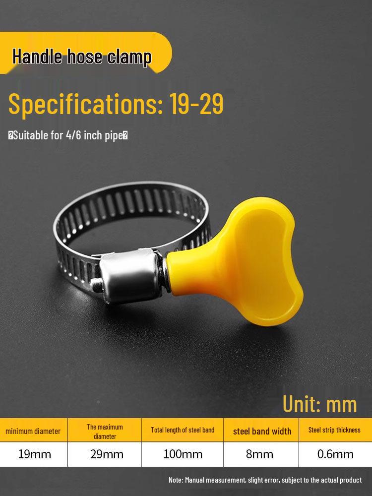 304 Stainless Steel Small American Style Hose Clamp with Handle for Gas Pipe Fixing