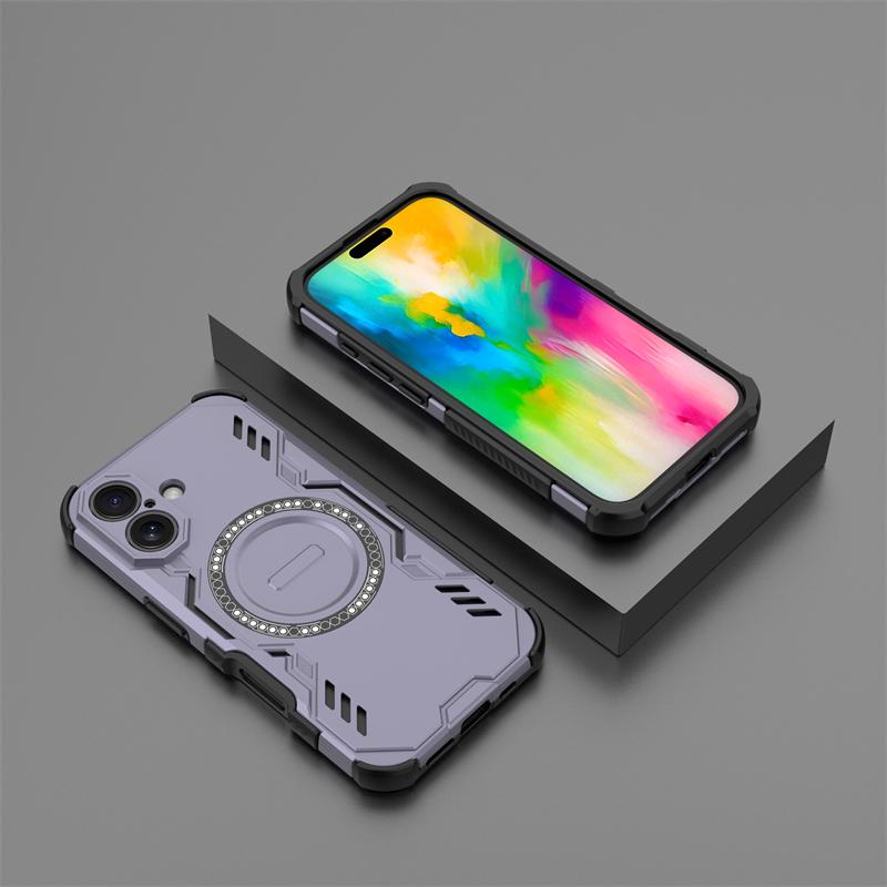 Pouzdro s tvrdým pancířem pro iPhone 16 Magnetická adsorpce Bezdrátové nabíjení Kryt pro iPhone 16 15 Pro Max 16e Pouzdro pro iPhone 16e Pouzdro