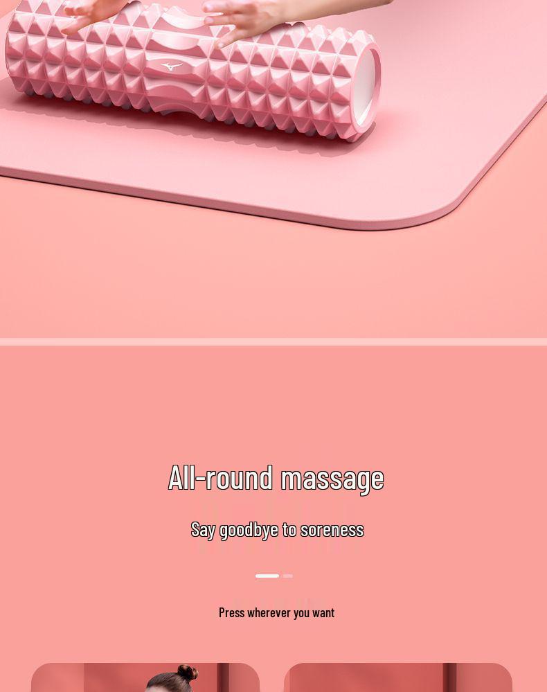 Beginners Foam Roller & Wolf Tooth Massage Stick for Muscle Relaxation, Non-Leg Slimming, and Fascia Fitness Yoga