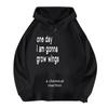 Women's Casual Printed Long Sleeve Loose Drawstring Hooded Sweatshirt Top