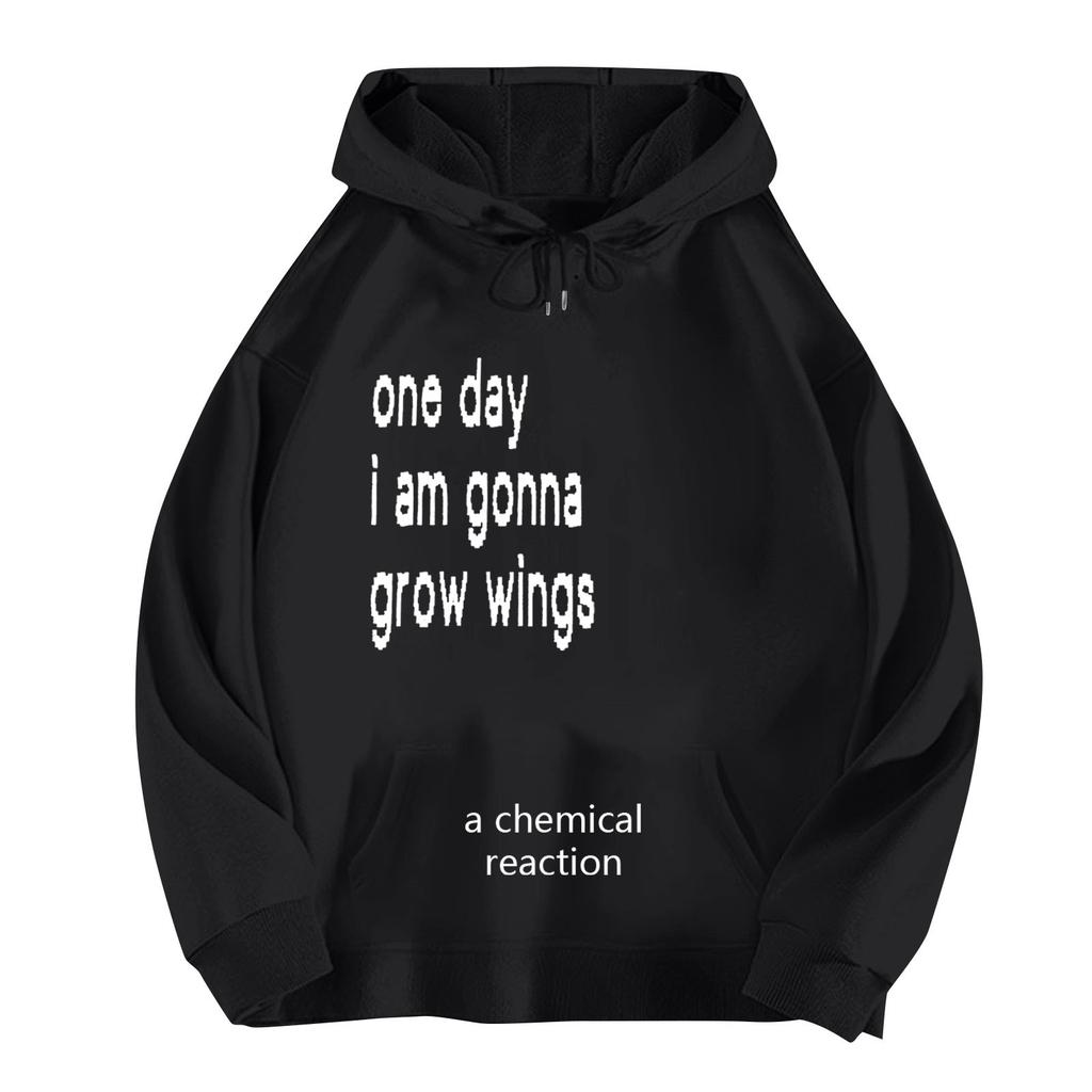 Women's Casual Printed Long Sleeve Loose Drawstring Hooded Sweatshirt Top