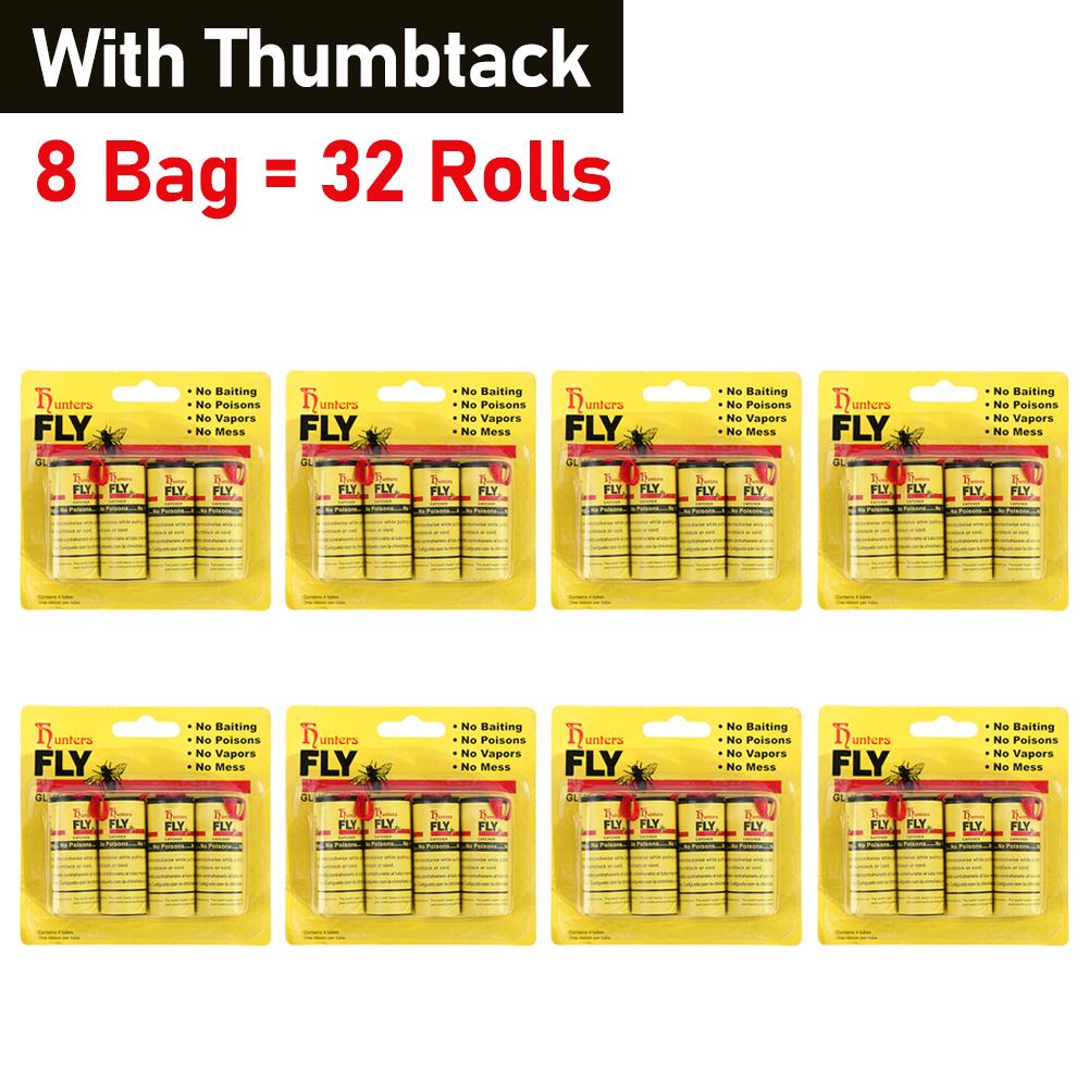 4-40Rolls Fly Sticky Paper Strong Glue Strip Flying Insect Bug Mosquitos Catcher Double Sided Flying Insect Catching Pest Contro